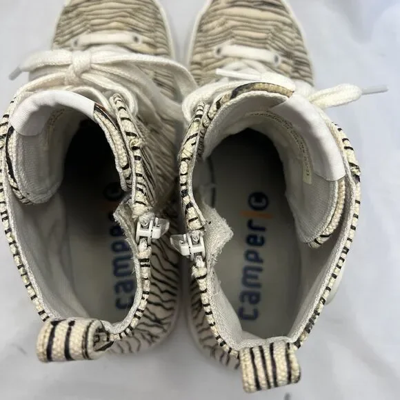 Camper Sneaker Women's Size 9 Zebra Imar Copa Canvas Animal Print Tiger Hi Top - Picture 11 of 15